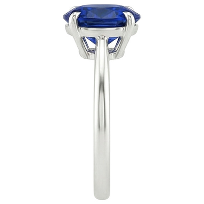 Natural Real ( Not Lab Grown )  Solitaire Ring Oval Cut Ceylon Sapphire 2.50 Carats Prong Set