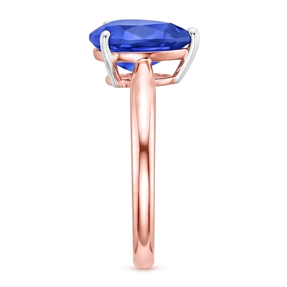 Natural Real ( Not Lab Grown )  Solitaire Ring Pear Sri Lankan Sapphire 3 Carats