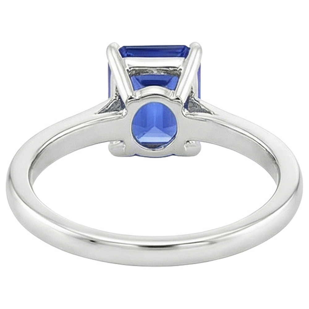 Natural Real ( Not Lab Grown )  Solitaire Ring Prong Setting Emerald Ceylon Sapphire 3 Carats