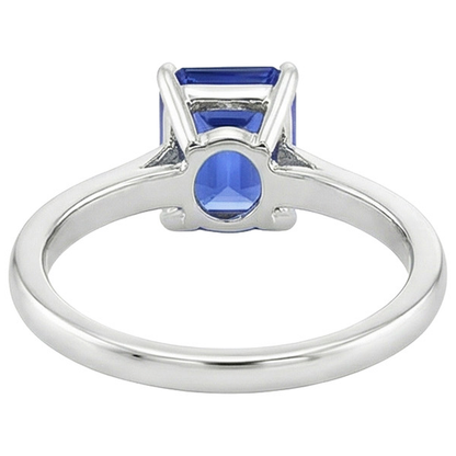 Natural Real ( Not Lab Grown )  Solitaire Ring Prong Setting Emerald Ceylon Sapphire 3 Carats