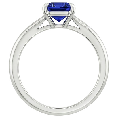 Natural Real ( Not Lab Grown )  Solitaire Ring Radiant Sri Lankan Sapphire 3 Carats