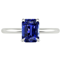 Natural Real ( Not Lab Grown )  Solitaire Ring Radiant Sri Lankan Sapphire 3 Carats