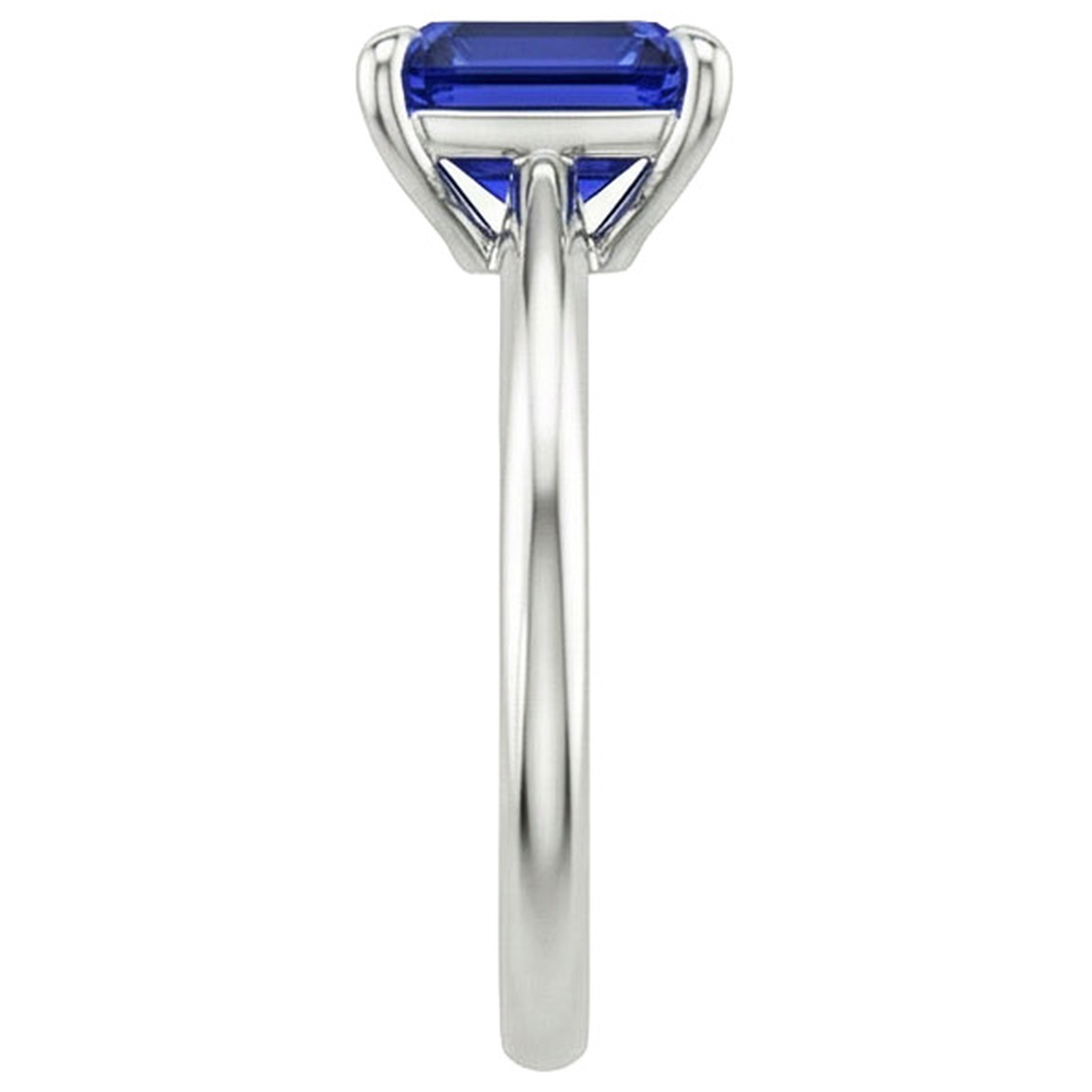 Natural Real ( Not Lab Grown )  Solitaire Ring Radiant Sri Lankan Sapphire 3 Carats