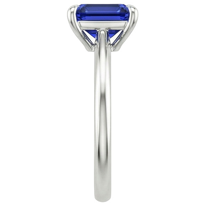 Natural Real ( Not Lab Grown )  Solitaire Ring Radiant Sri Lankan Sapphire 3 Carats