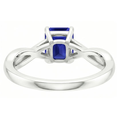 Natural Real ( Not Lab Grown )  Solitaire Ring White Gold 14K Emerald Blue Sapphire 3 Carats