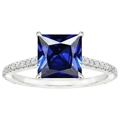 natural round sapphire 6ct ring top view
