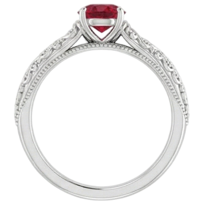 Natural Real ( Not Lab Grown )  Solitaire Ruby Ring 0.75 Carats Antique Style New