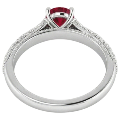 Natural Real ( Not Lab Grown )  Solitaire Ruby Ring 0.75 Carats Antique Style New