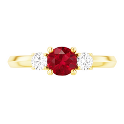 Natural Real ( Not Lab Grown )  Solitaire Ruby Ring 1.25 Carats Yellow Gold 14K