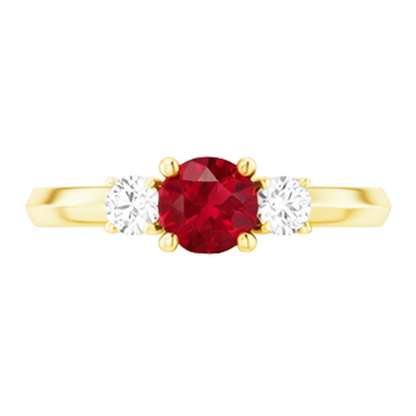 Natural Real ( Not Lab Grown )  Solitaire Ruby Ring 1.25 Carats Yellow Gold 14K