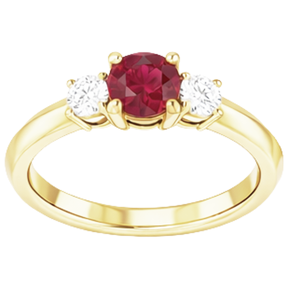 Natural Real ( Not Lab Grown )  Solitaire Ruby Ring 1.25 Carats Yellow Gold 14K