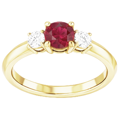 Natural Real ( Not Lab Grown )  Solitaire Ruby Ring 1.25 Carats Yellow Gold 14K