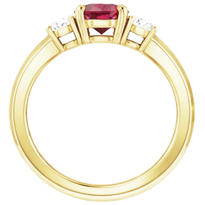 Natural Real ( Not Lab Grown )  Solitaire Ruby Ring 1.25 Carats Yellow Gold 14K