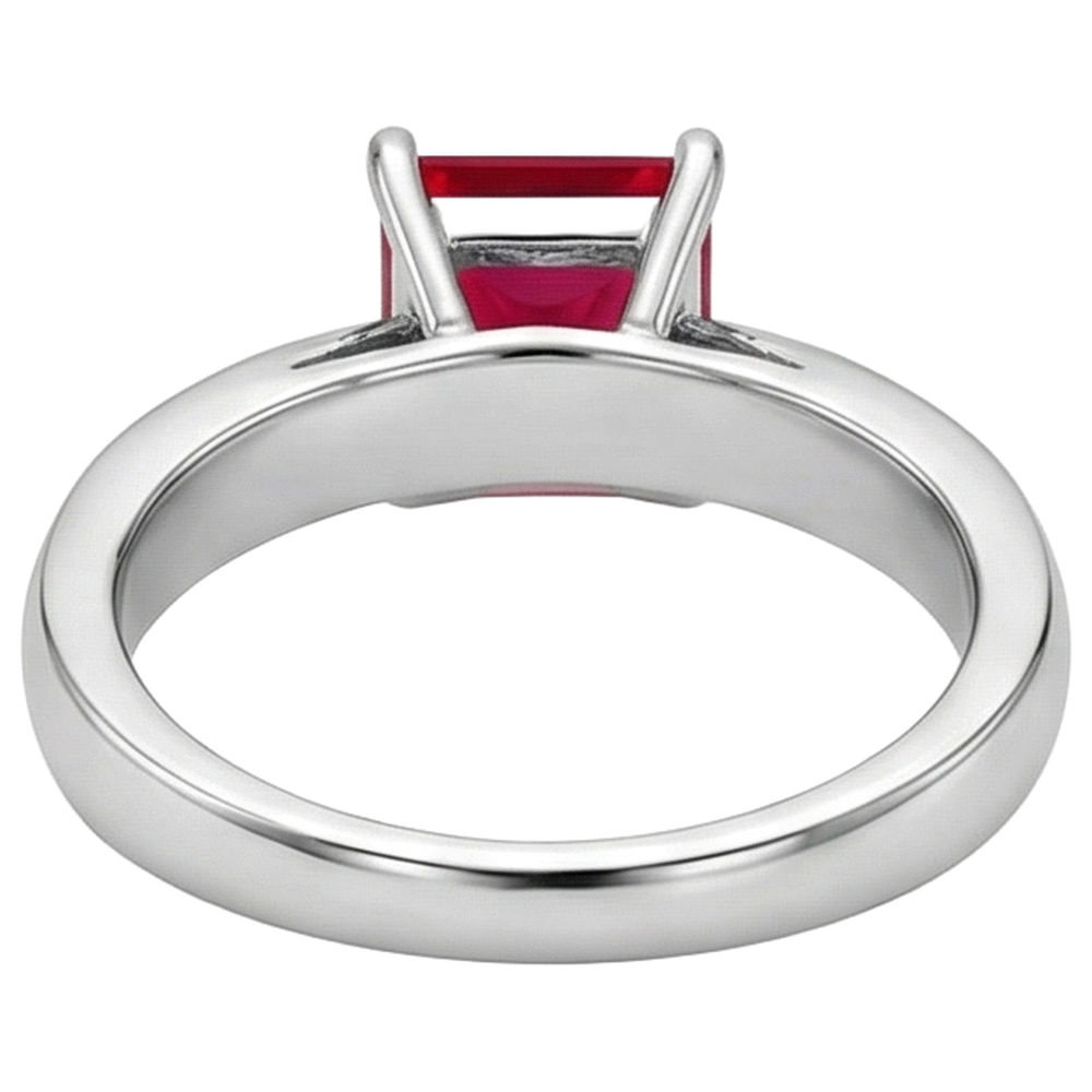 Natural Real ( Not Lab Grown )  Solitaire Ruby Ring 1 Carats White Gold 14K
