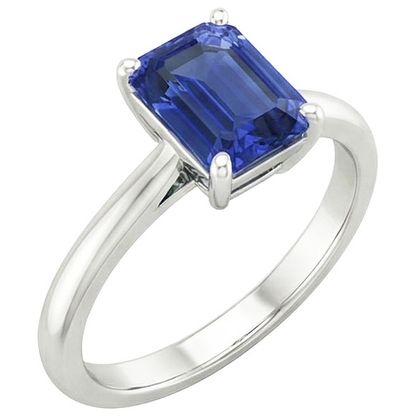 Natural Real ( Not Lab Grown )  Solitaire Sapphire 4 Carat Engagement Ring