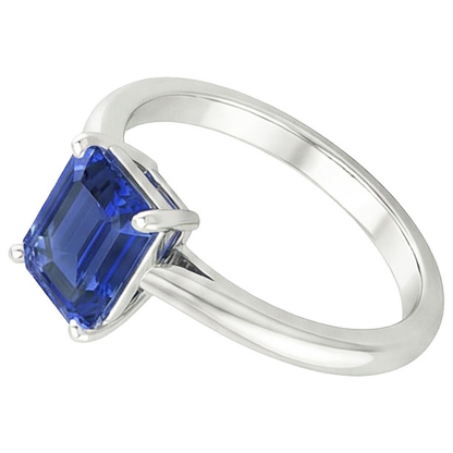 Natural Real ( Not Lab Grown )  Solitaire Sapphire 4 Carat Engagement Ring