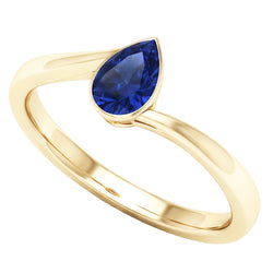 Natural Real ( Not Lab Grown )  Solitaire Sri Lankan Sapphire Ring Bezel Set Yellow Gold 1.50 Carats