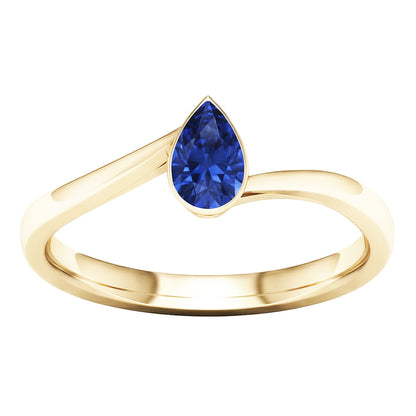 Natural Real ( Not Lab Grown )  Solitaire Sri Lankan Sapphire Ring Bezel Set Yellow Gold 1.50 Carats