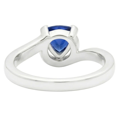 Natural Real ( Not Lab Grown )  Solitaire Trillion V Prong Blue Sapphire Ring 0.50 Carats