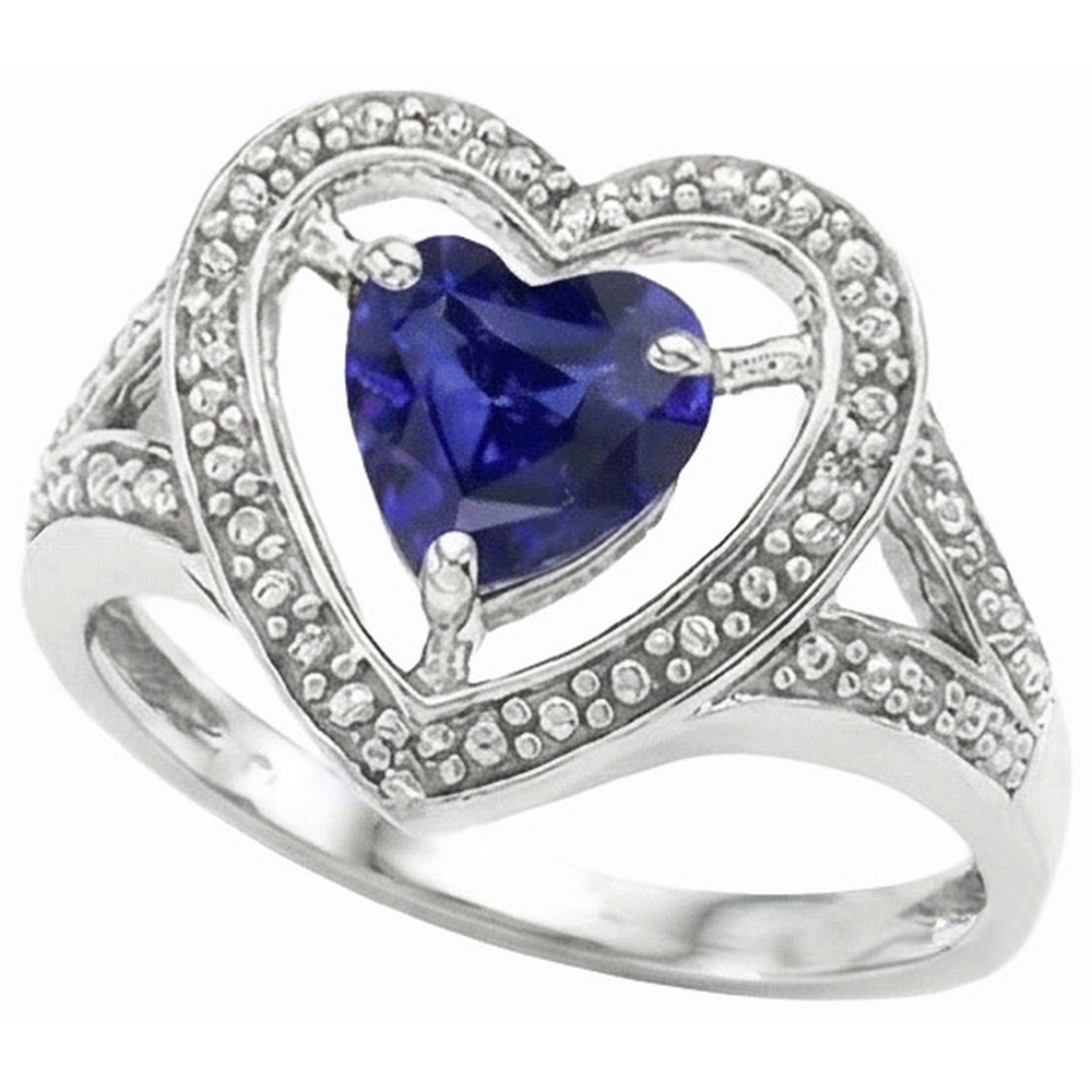 Natural Real ( Not Lab Grown )  Solitaire Vintage Style Heart Cut Blue Sapphire Ring 1.50 Carats