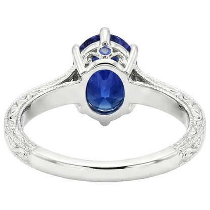 Natural Real ( Not Lab Grown )  Solitaire Wedding Ring Antique Style Ceylon Sapphire 2 Carats