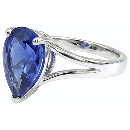 natural pear sapphire 3ct ring side angle