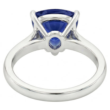 Natural Real ( Not Lab Grown )  Solitaire Wedding Ring Trillion Deep Blue Sapphire 1.50 Carats