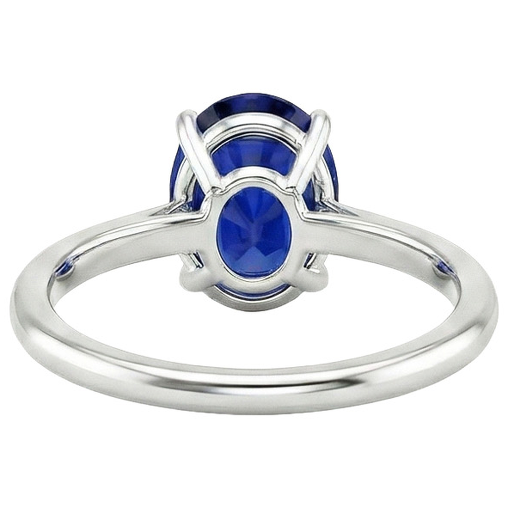 Natural Real ( Not Lab Grown )  Solitaire Wedding Ring White Gold Blue Sapphire 3 Carats