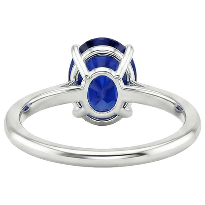 Natural Real ( Not Lab Grown )  Solitaire Wedding Ring White Gold Blue Sapphire 3 Carats