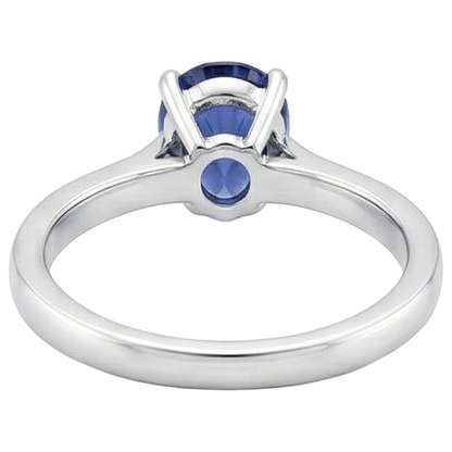 natural pear sapphire 2.50ct ring on white background