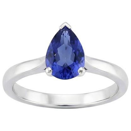natural pear sapphire 2.50ct ring front view