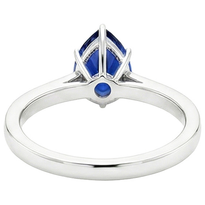 Natural Real ( Not Lab Grown )  Solitaire With Accents Ring Blue Sapphire 3.50 Carats Channel Setting