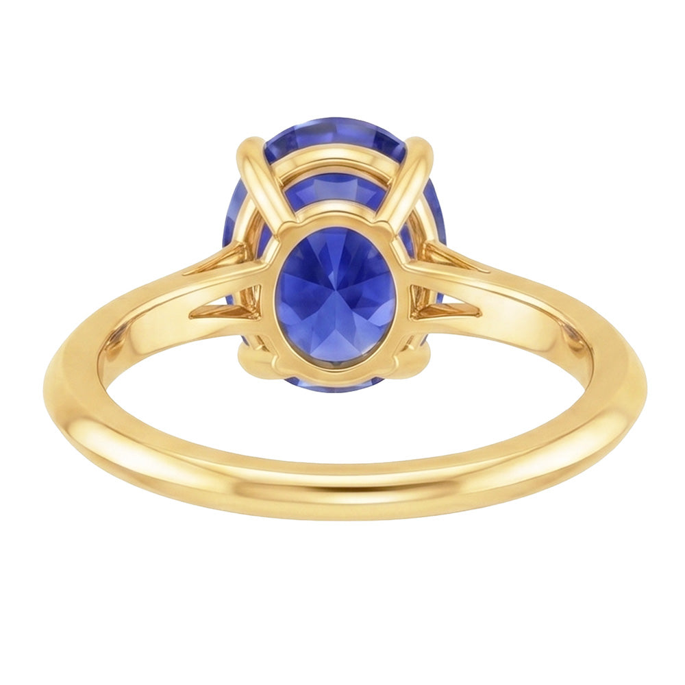 Natural Real ( Not Lab Grown )  Solitaire Yellow Gold Wedding Ring Sri Lankan Sapphire 2.50 Carats