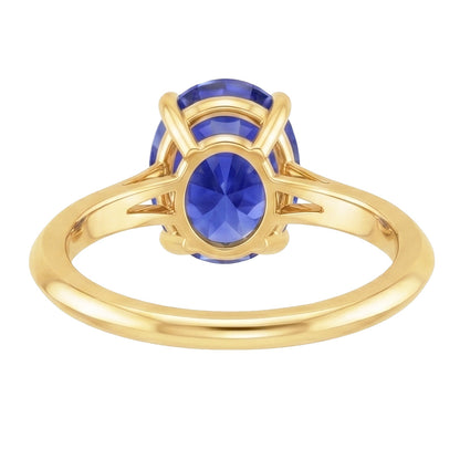 Natural Real ( Not Lab Grown )  Solitaire Yellow Gold Wedding Ring Sri Lankan Sapphire 2.50 Carats