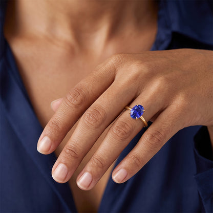 Natural Real ( Not Lab Grown )  Solitaire Yellow Gold Wedding Ring Sri Lankan Sapphire 2.50 Carats