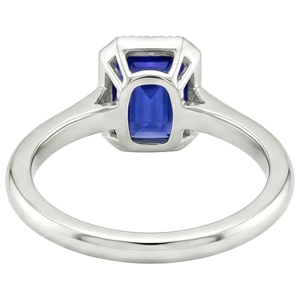 Natural Real ( Not Lab Grown )  Sparkling Sapphire Radiant Cut Gold Ring