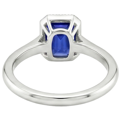 Natural Real ( Not Lab Grown )  Sparkling Sapphire Radiant Cut Gold Ring