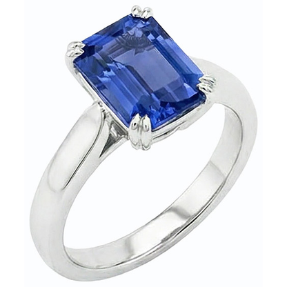 Natural Real ( Not Lab Grown )  Srilanka Sapphire Solitaire Emerald Anniversary Ring 2.50 Carats