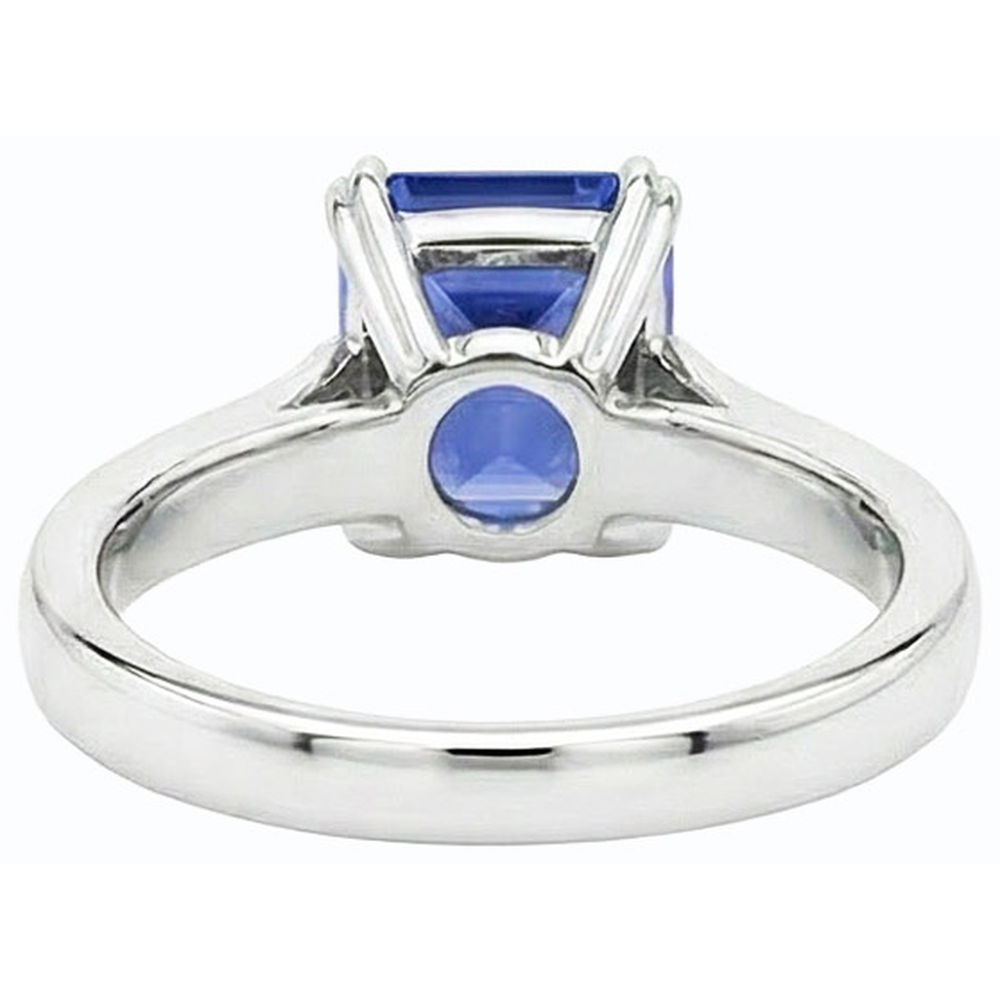Natural Real ( Not Lab Grown )  Srilanka Sapphire Solitaire Emerald Anniversary Ring 2.50 Carats