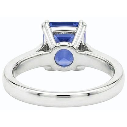 Natural Real ( Not Lab Grown )  Srilanka Sapphire Solitaire Emerald Anniversary Ring 2.50 Carats