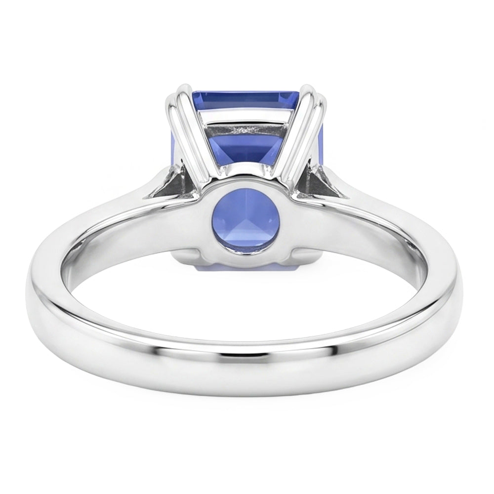 Natural Real ( Not Lab Grown )  Srilanka Sapphire Solitaire Emerald Anniversary Ring 2.50 Carats
