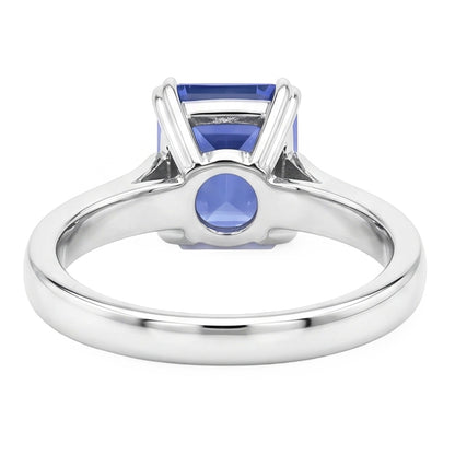 Natural Real ( Not Lab Grown )  Srilanka Sapphire Solitaire Emerald Anniversary Ring 2.50 Carats