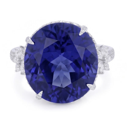 Natural Real ( Not Lab Grown )  Tanzanite Cocktail Ring For Women