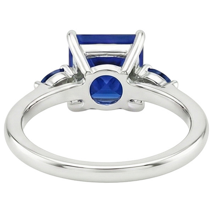 natural princess sapphire 5.25ct ring on white background