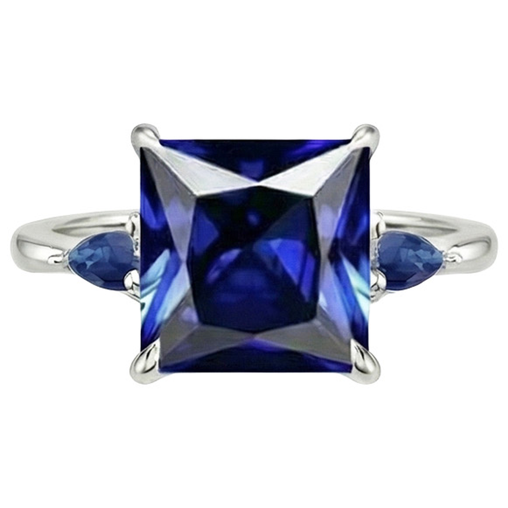 natural princess sapphire 5.25ct ring profile view