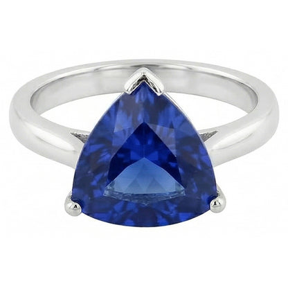 Natural Real ( Not Lab Grown )  Trillion Cut Gemstone Solitaire Ring