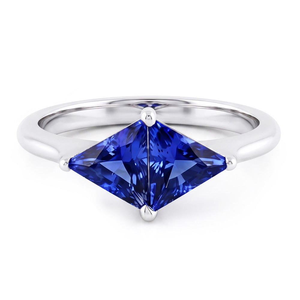 Natural Real ( Not Lab Grown )  Trillion Cut Sapphire Gemstone Ring 2 Carats Ladies Jewelry Gold