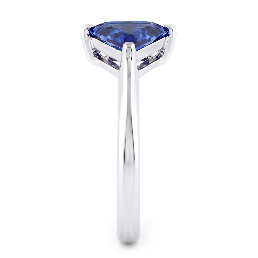 Natural Real ( Not Lab Grown )  Trillion Cut Sapphire Gemstone Ring 2 Carats Ladies Jewelry Gold