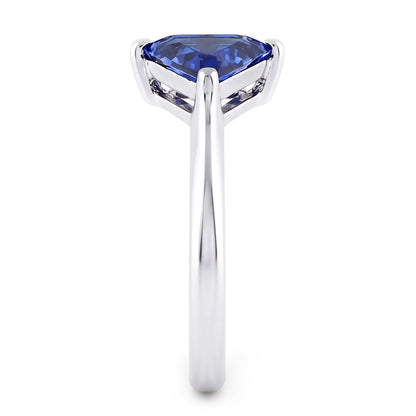 Natural Real ( Not Lab Grown )  Trillion Cut Sapphire Gemstone Ring 2 Carats Ladies Jewelry Gold