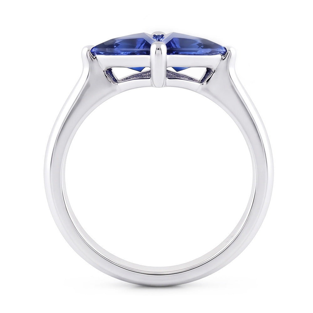 Natural Real ( Not Lab Grown )  Trillion Cut Sapphire Gemstone Ring 2 Carats Ladies Jewelry Gold